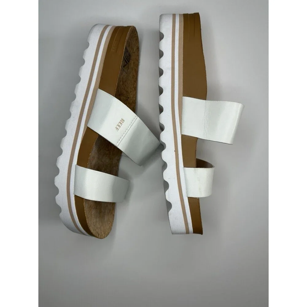 REEF  Vista Hi Platform Sandal Women's White Size 9 NWOT REEF